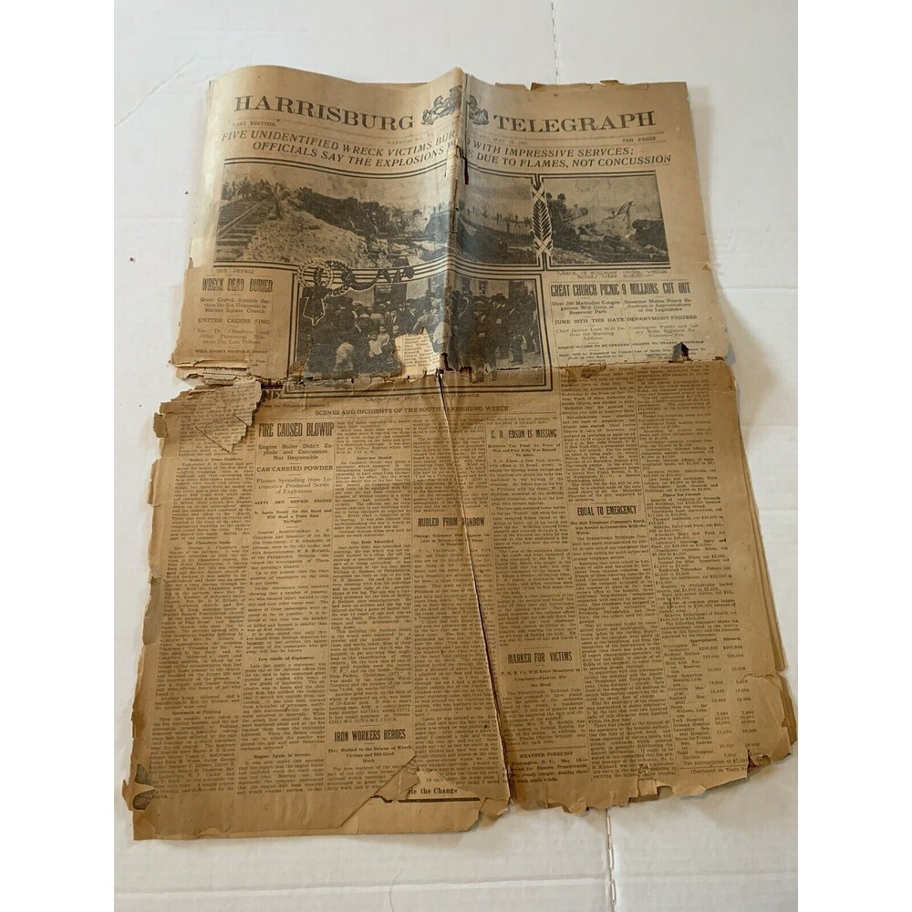 Harrisburg Telegraph, 1905, Harrisburg,Pa Newspaper, Railroad Articles, P.&R.